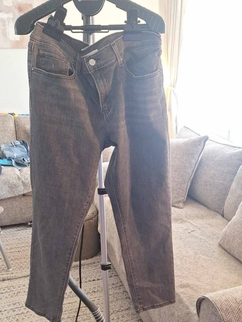 Relaxed Fit Women's Grey Washed Jeans